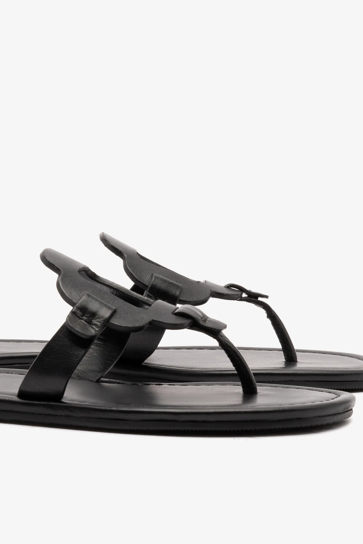Sandália Flat Margherita Couro Preto - Image 4