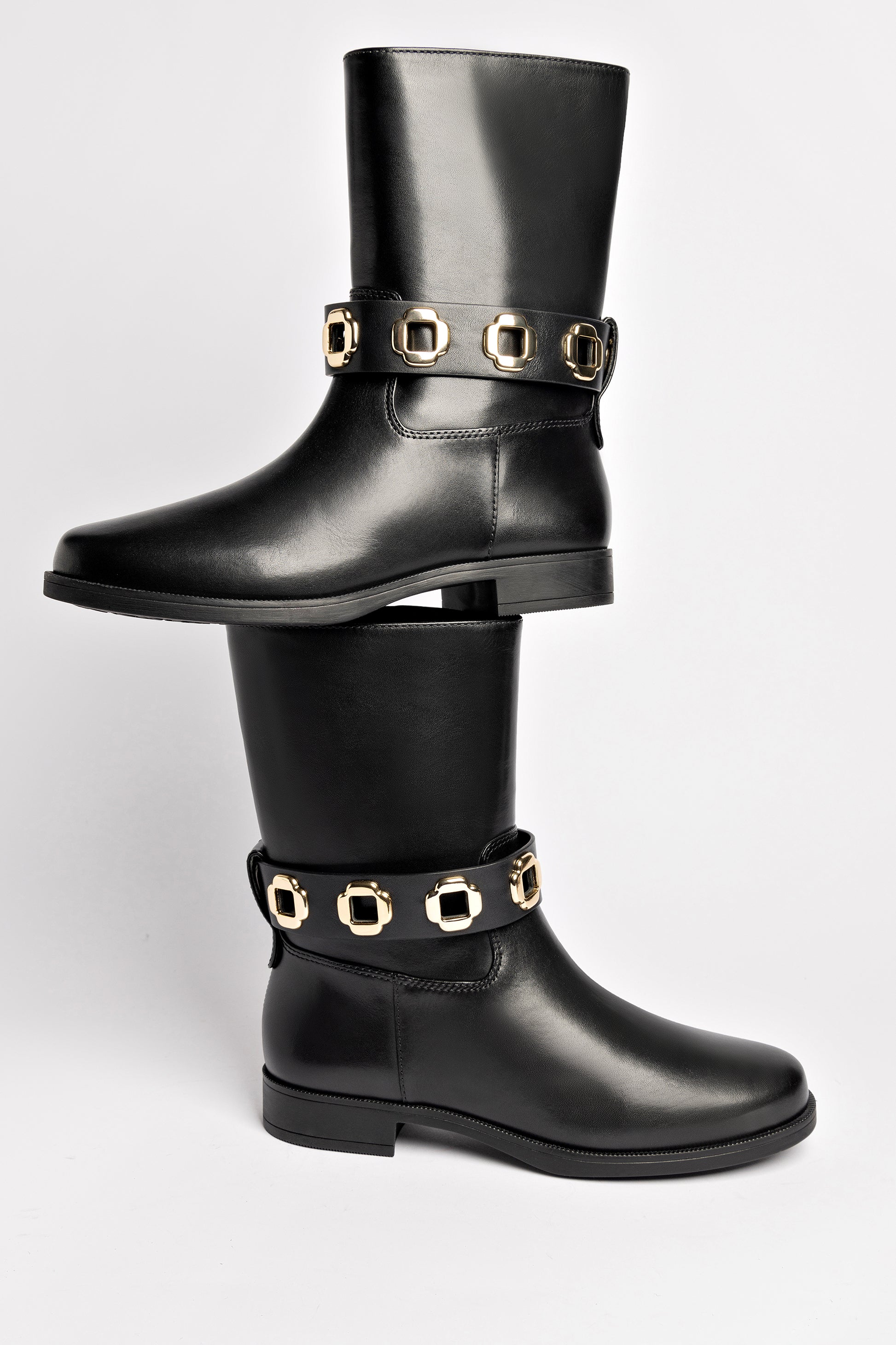 Bota Flat Milan Couro Impermeável Preto - Image 6