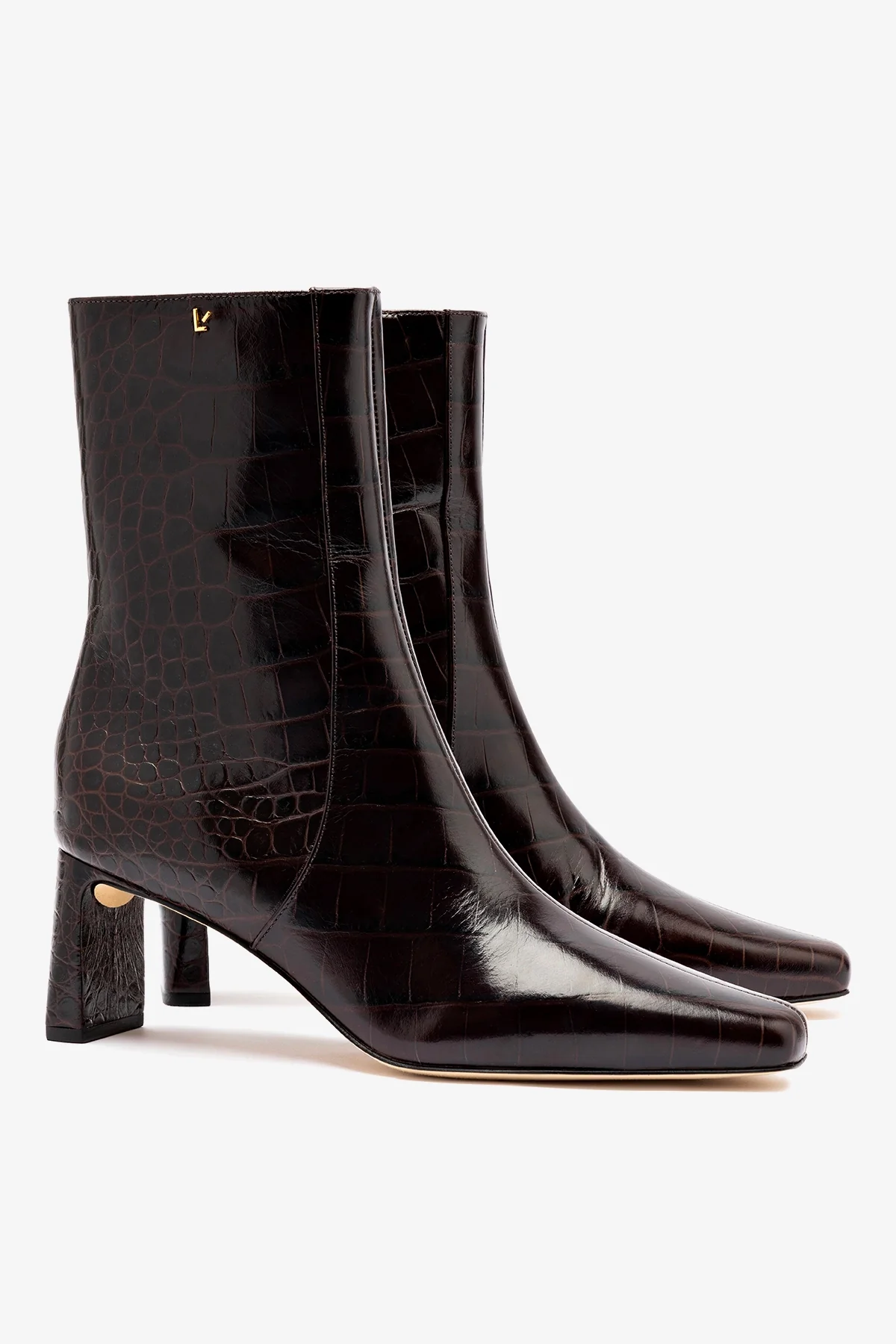 Bota Alexis Couro Croco Marrom - Image 3