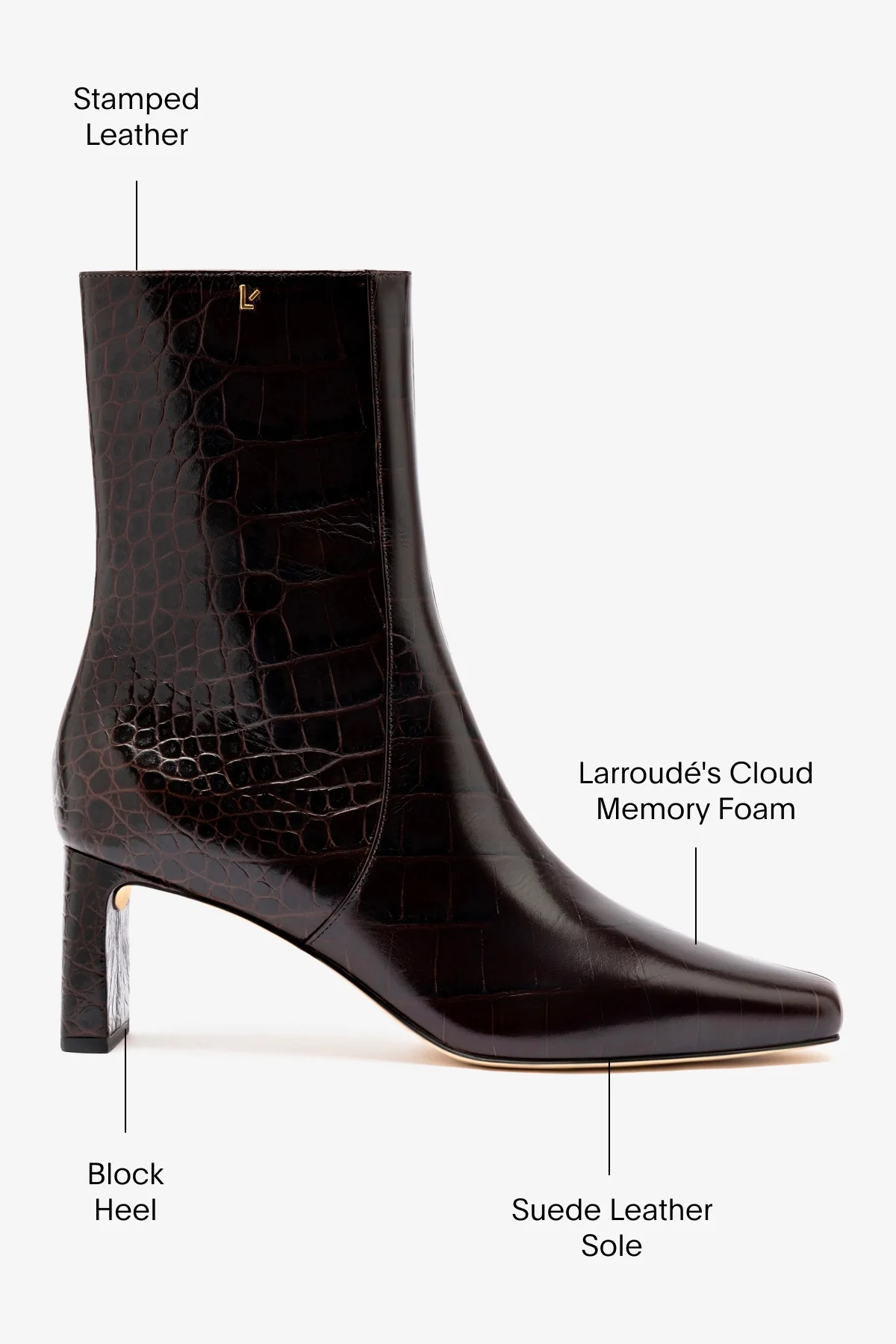 Bota Alexis Couro Croco Marrom - Image 5