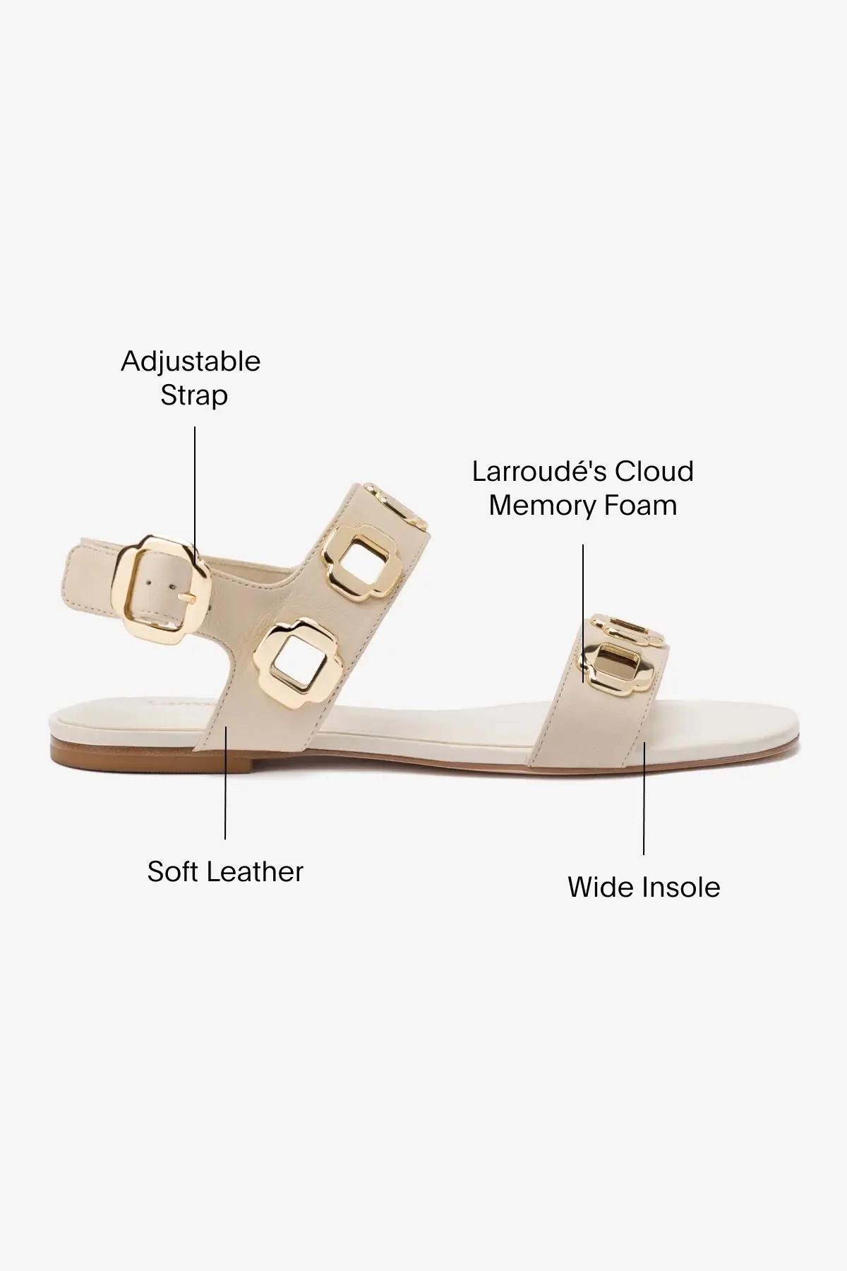 Sandália Flat Milan Couro Off White - Image 4